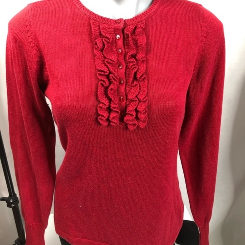 💥💥SALE! 3/$20!!! D and Co red frilly sweater